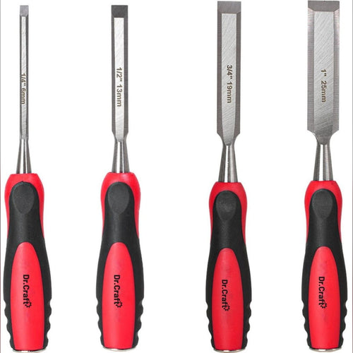 4-Piece Wood Chisel Set, Soft-Grip Handles
