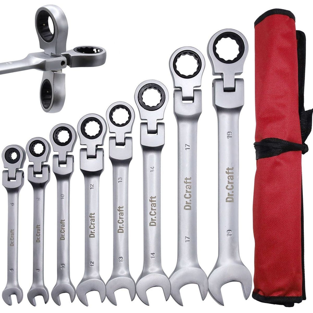 8-Piece Flex-Head Ratcheting Wrench Set, Metric — view 2