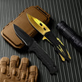Tactical Folding Knife Set of 2, Black & Gold