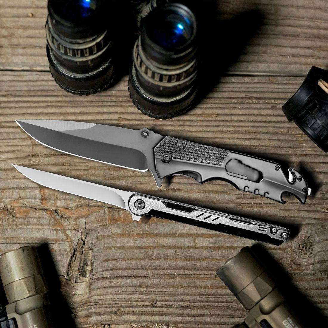 Flipper Knife Set of 2, Gunmetal