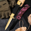 Folding Knife Set of 2, Gold & Pink Camo